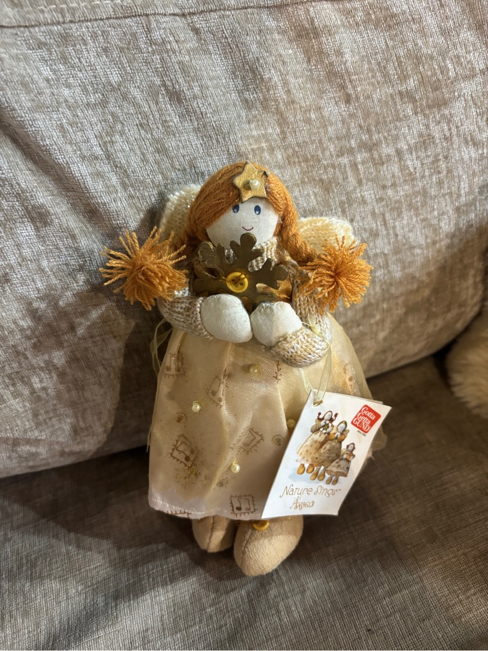 Vintage Early 2000s GUND Nature Sings Small Angel Doll